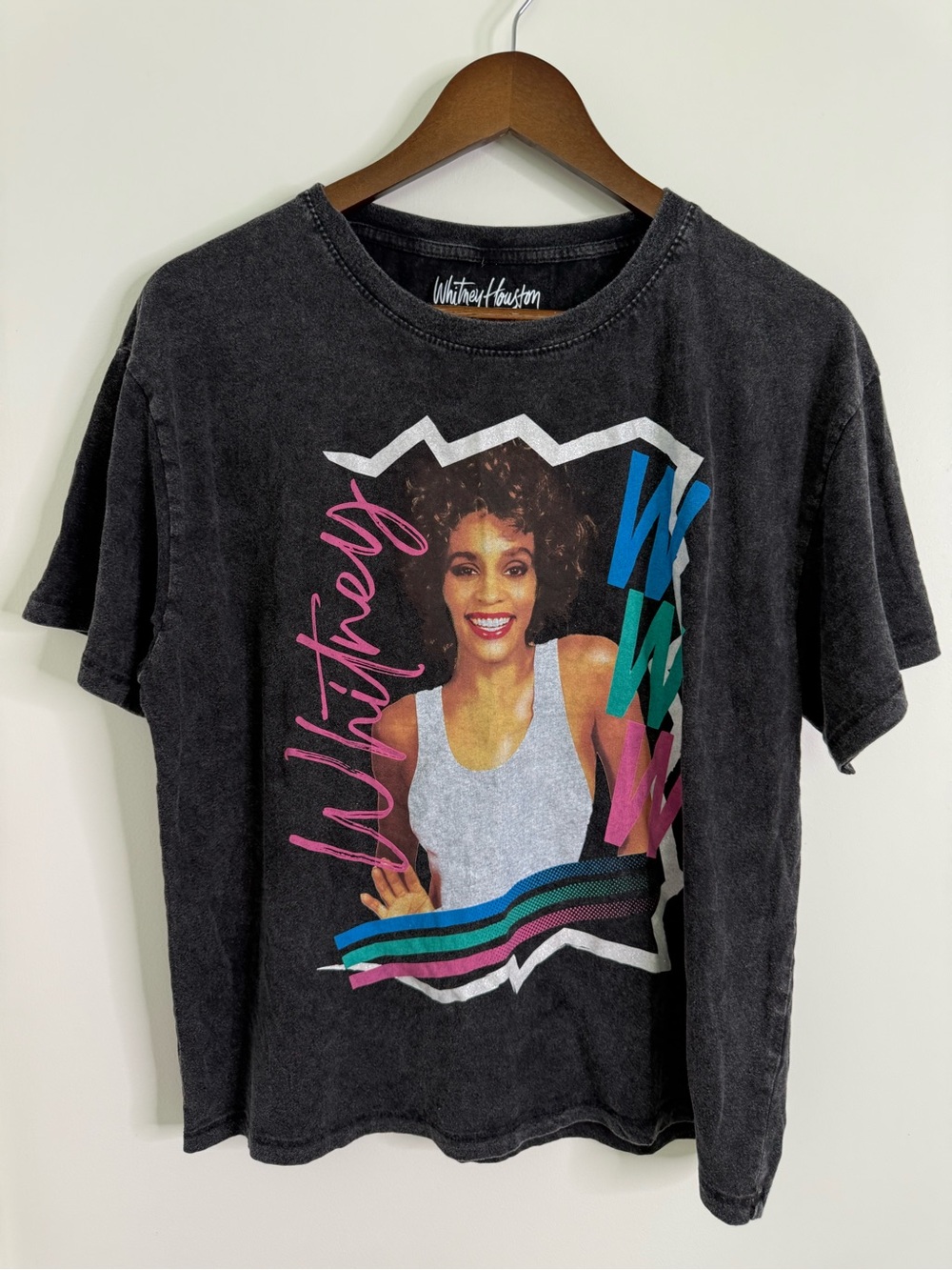 Whitney Houston Retro Colorful 90s 100% Cotton T-Shirt Size Medium